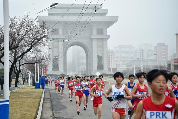 TOPSHOT-NKOREA-ATHLETICS-MARATHON-PYONGYANG 