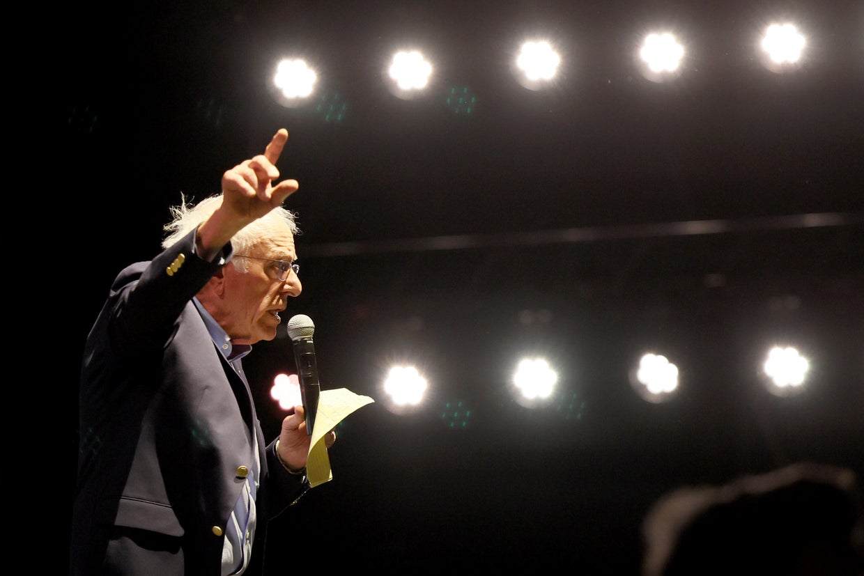 Sen. Bernie Sanders speaks at the 2025 Coachella music festival in Indio, CA on Saturday, April 12, 2025.