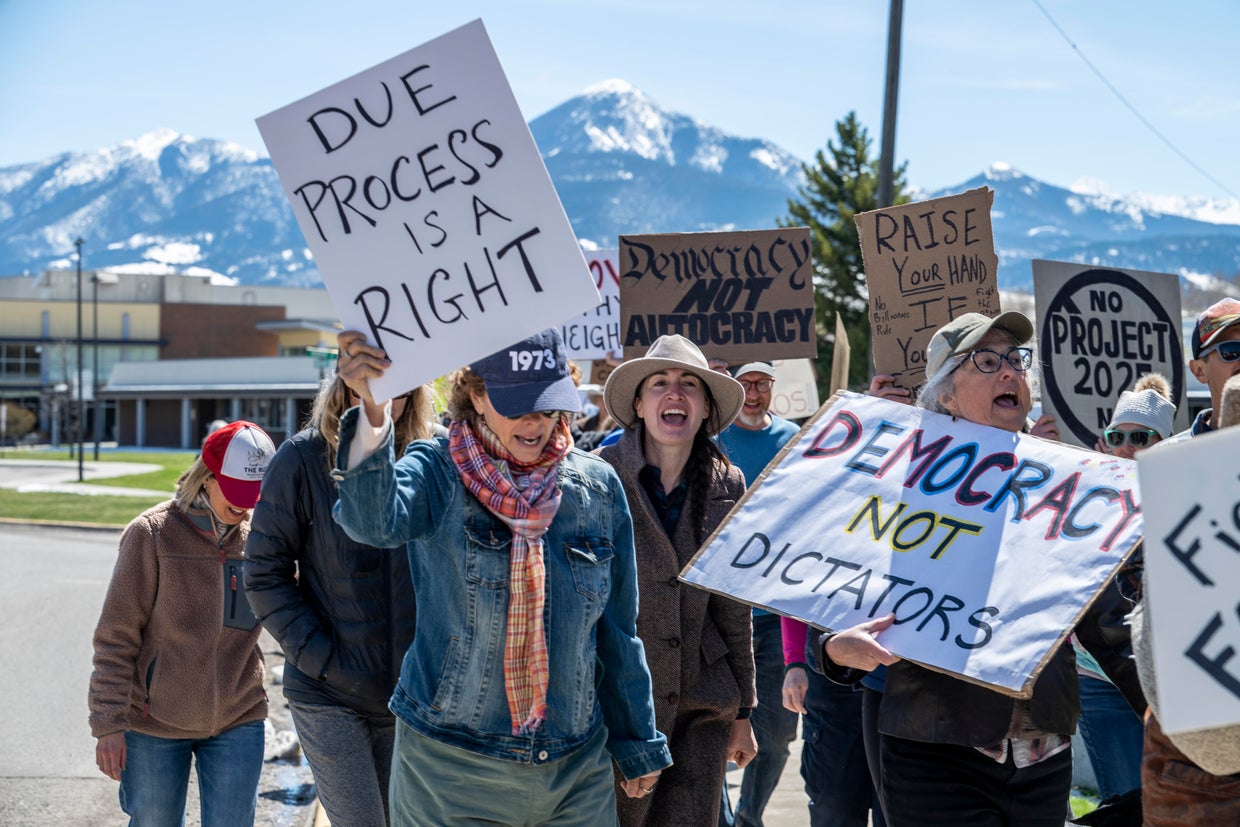 Protesters Gather In Cities Nationwide To Denounce The Trump Administration
