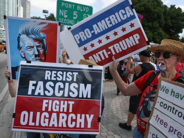 Protesters Gather In Cities Nationwide To Denounce The Trump Administration