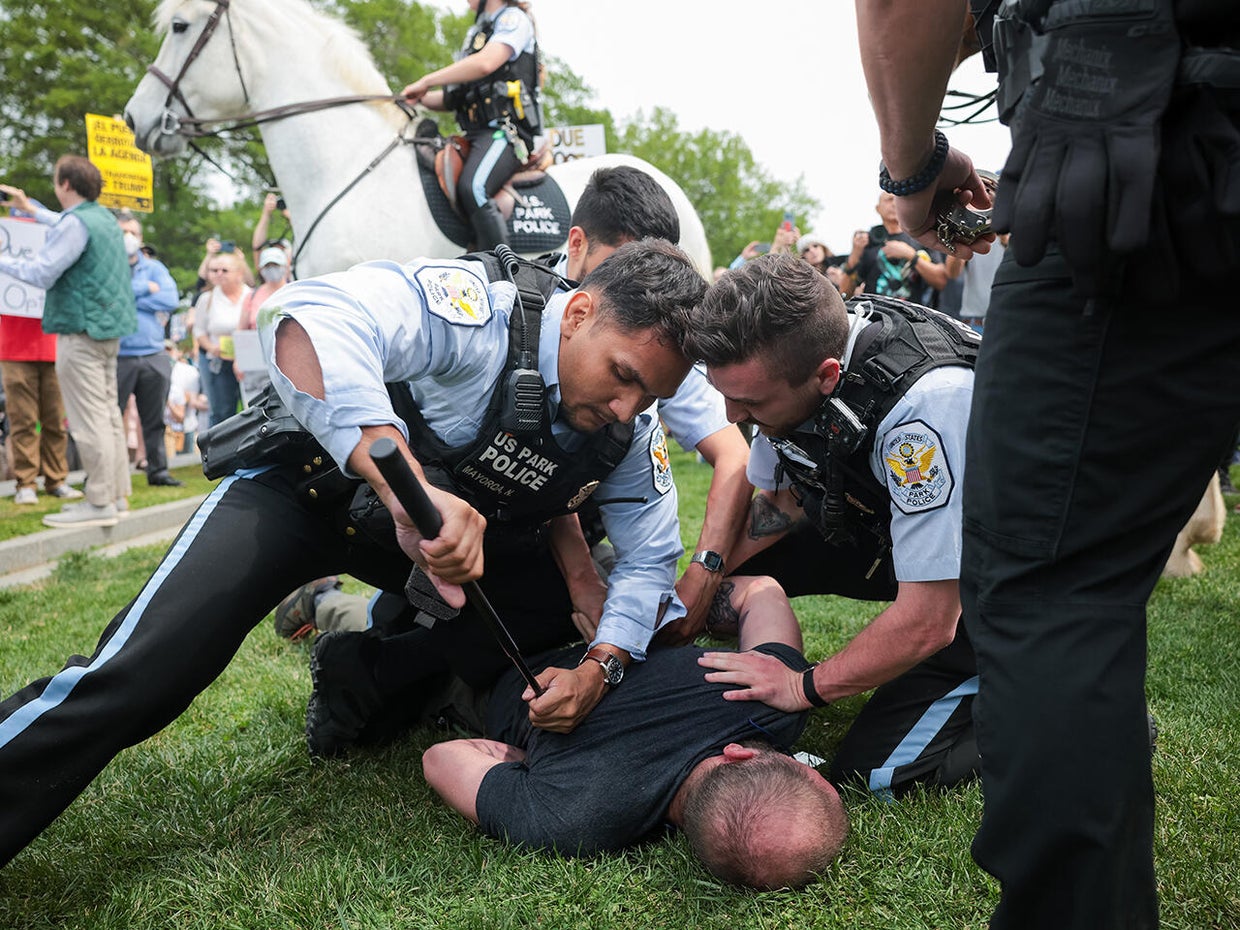 Protesters Gather In Cities Nationwide To Denounce The Trump Administration