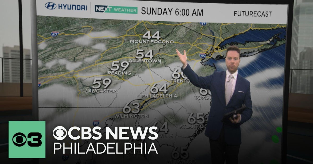 Mild, breezy conditions in Philadelphia Saturday night with showers possible up north - CBS Philadelphia