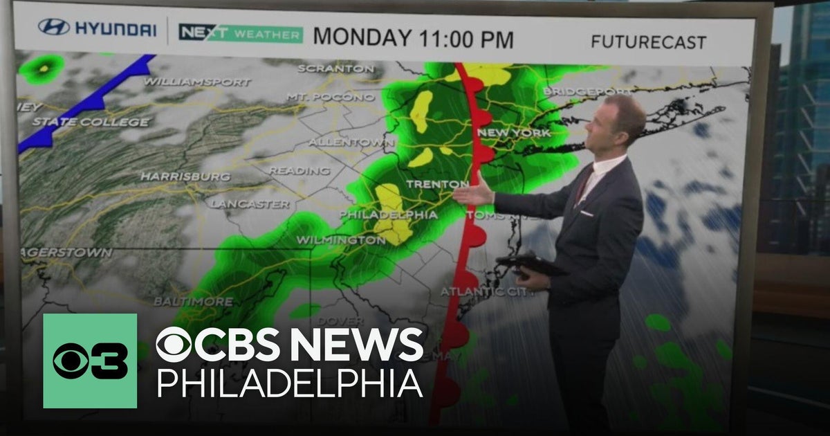 Rain showers arrive Monday night in Philadelphia region - CBS Philadelphia