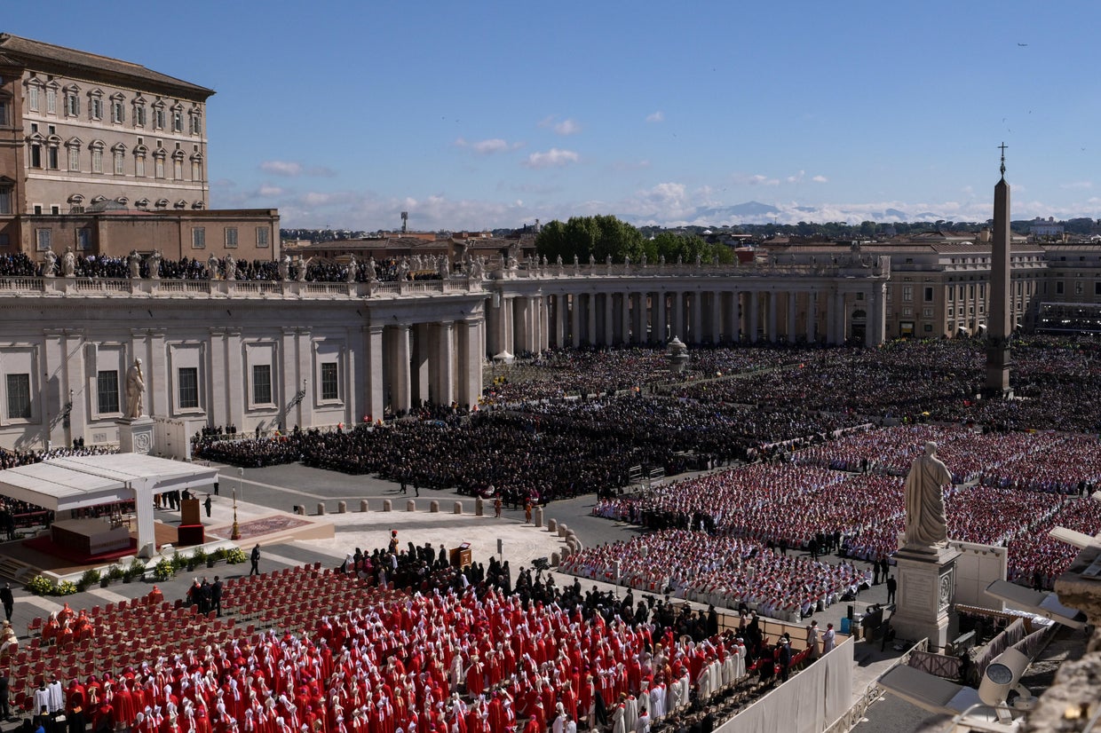 See photos of Pope Francis' funeral and procession as pontiff is laid