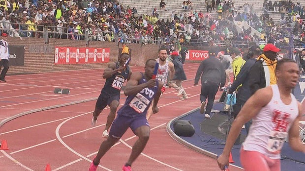 Hundreds of athletes, fans endure downpour at Franklin Field on final day of 129th Penn Relays 