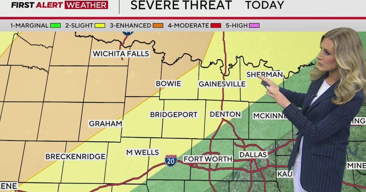 Severe thunderstorms and flooding threats for North Texas midweek - CBS ...