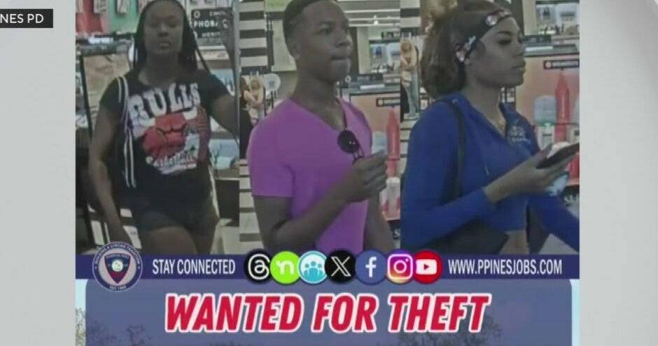 Caught on camera: Trio accused of stealing from Pembroke Pines Sephora ...