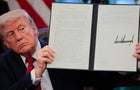 President Trump Signs Executive Orders In The Oval Office 
