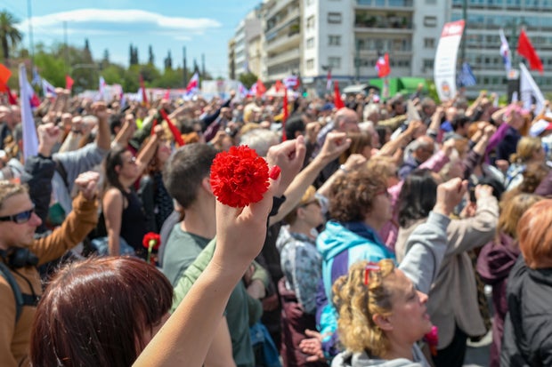 May Day Demonstration Held In Athens