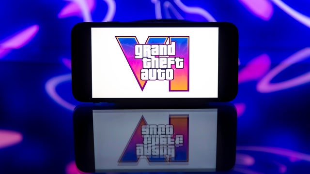 In this photo illustration, the Grand Theft Auto (GTA) logo 