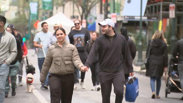 People stroll in Center City during Open Streets in Rittenhouse Square 