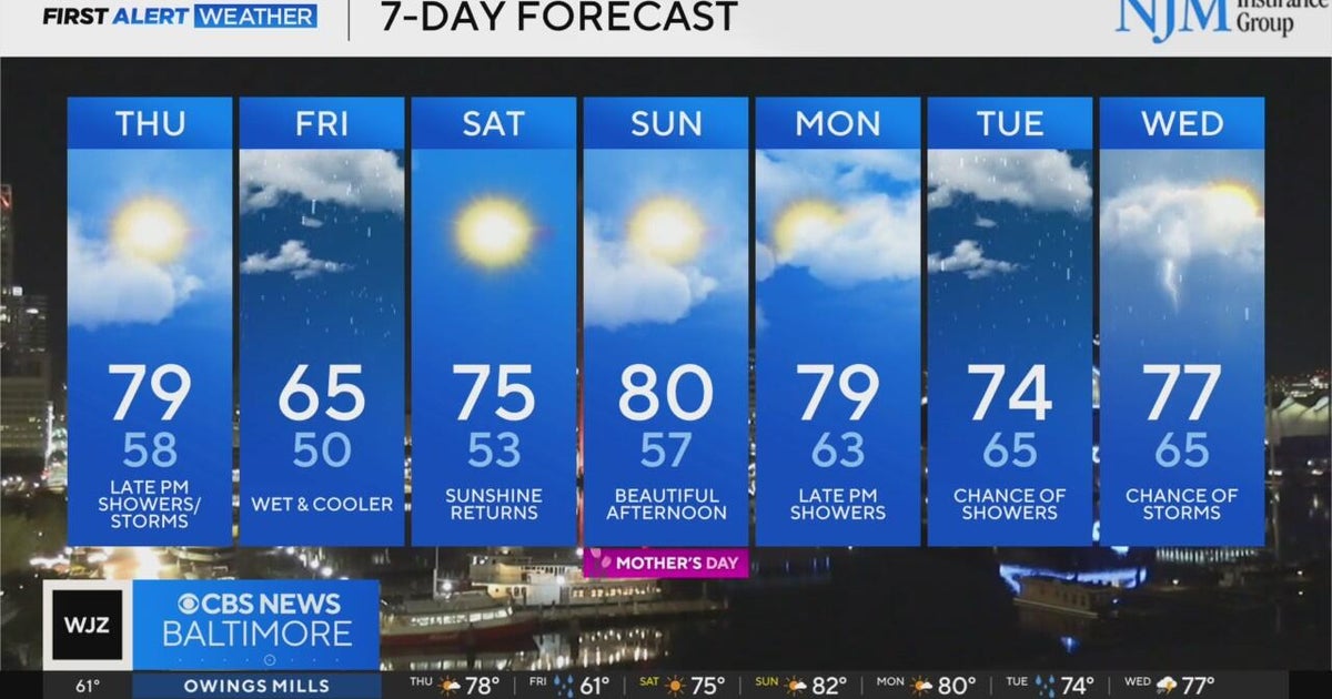 Rain chances return to Maryland Thursday - CBS Baltimore
