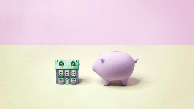 Financial house ownership still life. 