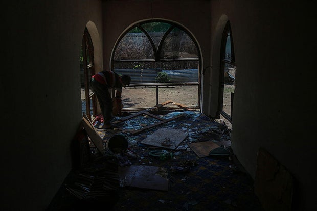 Damage in URI after a cross -border bombing from Pakistan