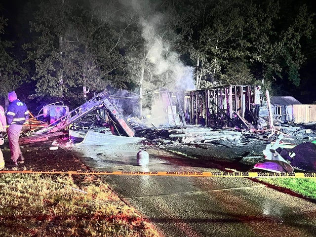 Home destroyed by possible explosion and fire in Washington Township, New Jersey 