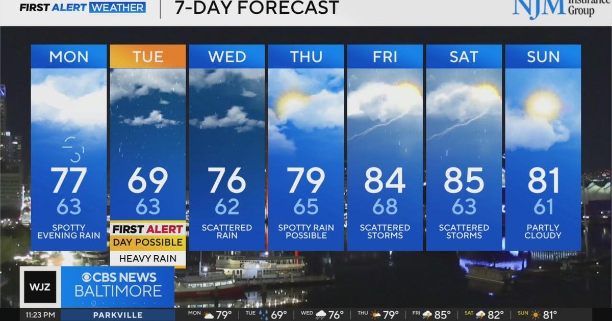 Rain increases across Maryland Monday