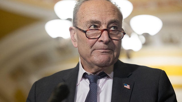 Senate Minority Leader Chuck Schumer speaks at a press conference with other members of Senate Democratic leadership following a policy luncheon at the U.S. Capitol in Washington, DC May 6, 2025. 