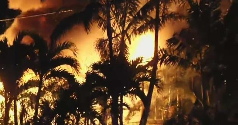 Roaring SW Miami-Dade fire destroys fruit stand, recreational vehicle
