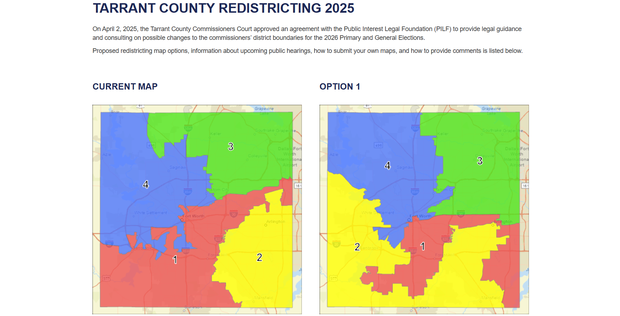 Tarrant County redistricting plan 2025 