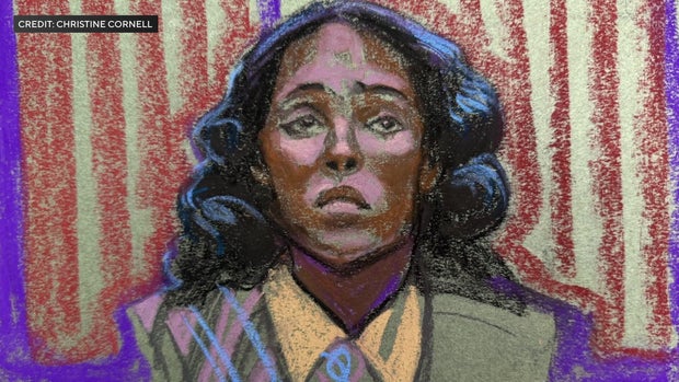 Courtroom sketch of Dawn Richard 