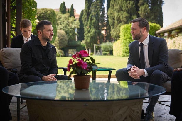 Volodymyr Zelensky - JD Vance meeting in Vatican 