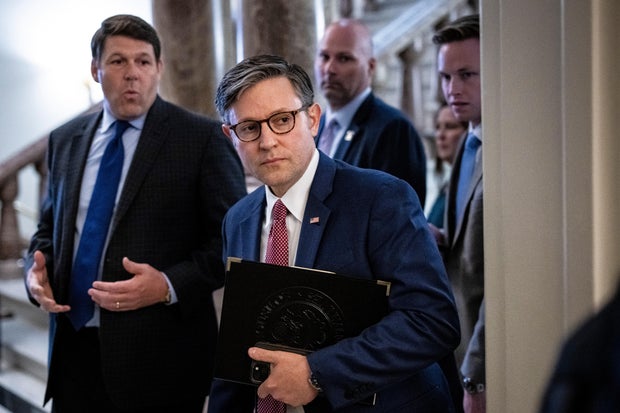 House Speaker Mike Johnson, a Republican from Louisiana, at the U.S. Capitol, in Washington, DC, US, on Thursday, May 15, 2025.