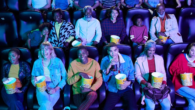 Audience enjoying comedy movie 