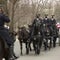 Horse-drawn caissons returning to Arlington Cemetery