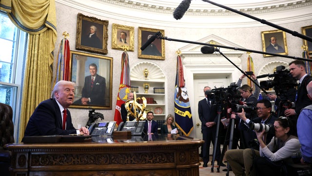 President Trump Holds Press Conference With Elon Musk in White House's Oval Office 