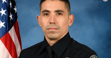 Candlelight vigil takes place Friday for slain Baldwin Park Police Officer Samuel Riveros 