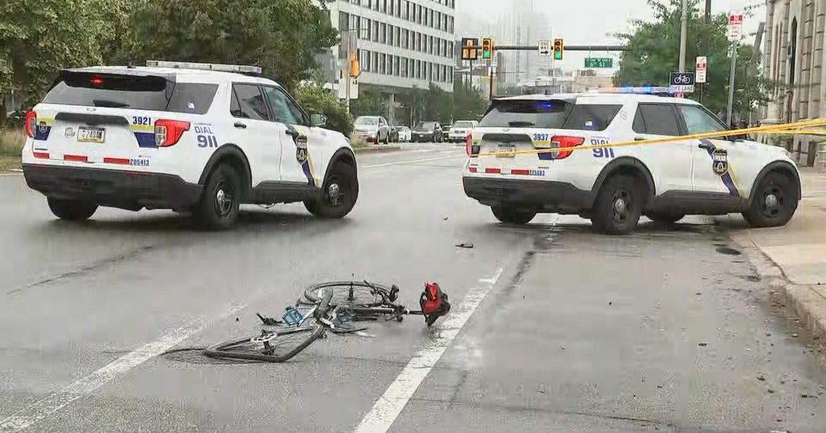 Cyclist hospitalized after crash with Philadelphia police car, police say 