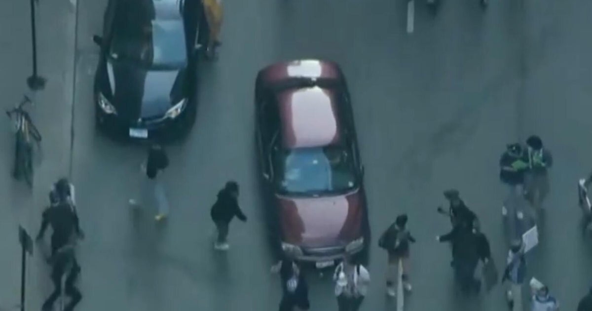 Woman charged with driving car through crowd during ICE protest this month 
