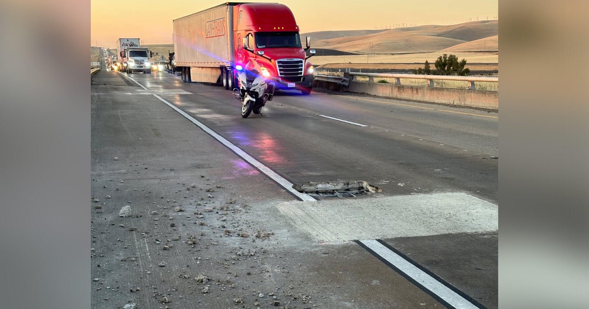 Large pothole on I-580 near Tracy will take hours to repair, Caltrans warns 
