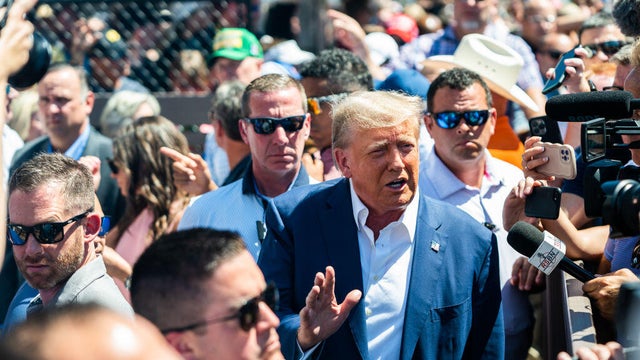 Former President Donald Trump attends the 2023 Iowa State Fair on Saturday, Aug. 12, 2023. 