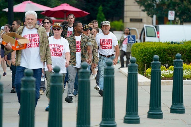 Veterans and Military Families Protest Trump's Birthday Military Parade in the Nation's Capital