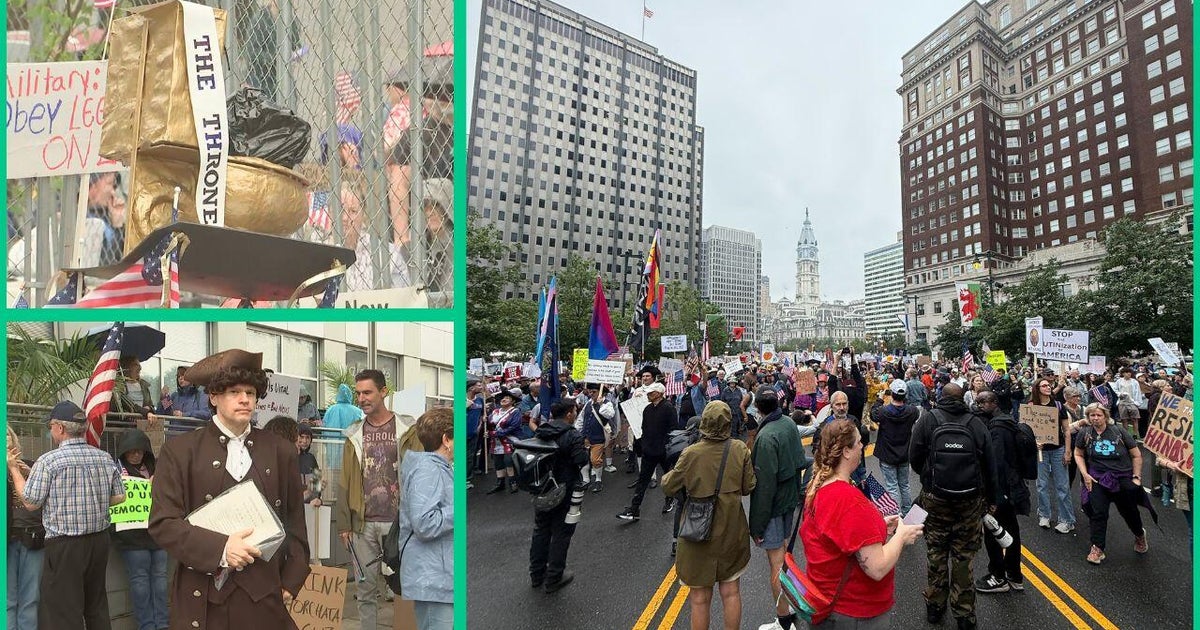 From a founding father to a golden toilet: protesters get creative at Pa. "No Kings" rally 