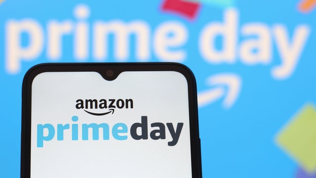 In this photo illustration, the Amazon Prime Day logo is 