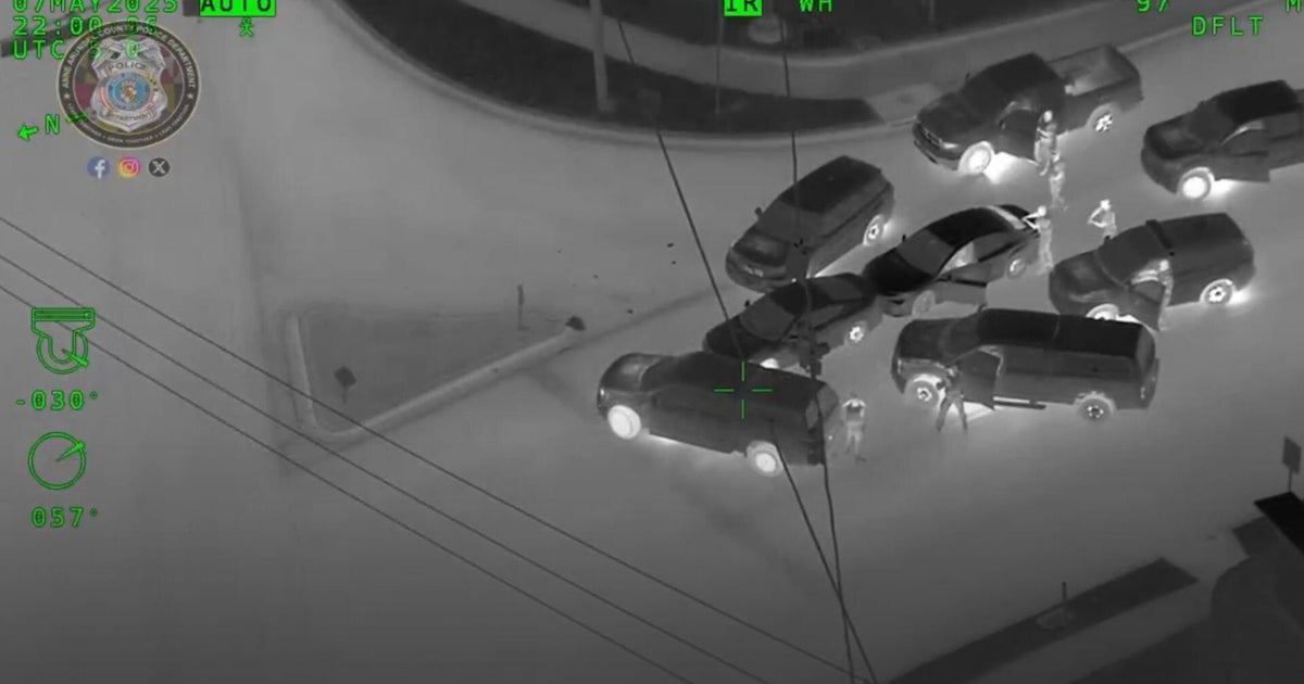 Video shows Maryland police using aerial support to track down stolen car 