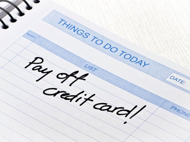 Things To Do Today Message-Pay off credit card