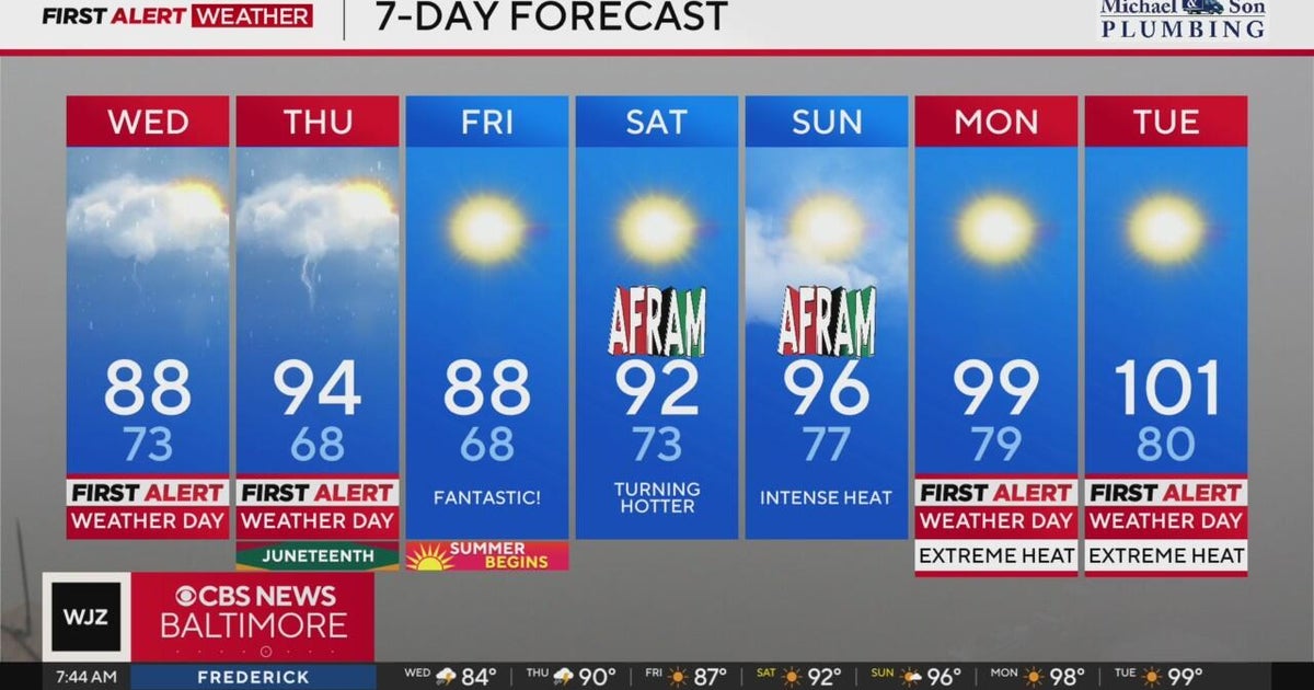 Severe storms expected across Maryland Wednesday & Thursday