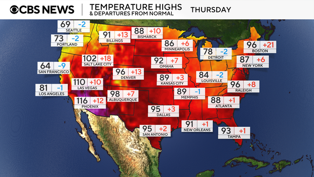 Maps show heat wave forecast across U.S. Here's what to know. thursday-natl-highs.png