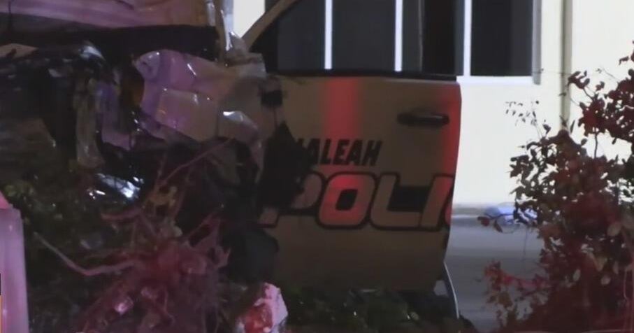 Hialeah police officer injured in crash with SUV Hialeah police officer injured in crash with SUV