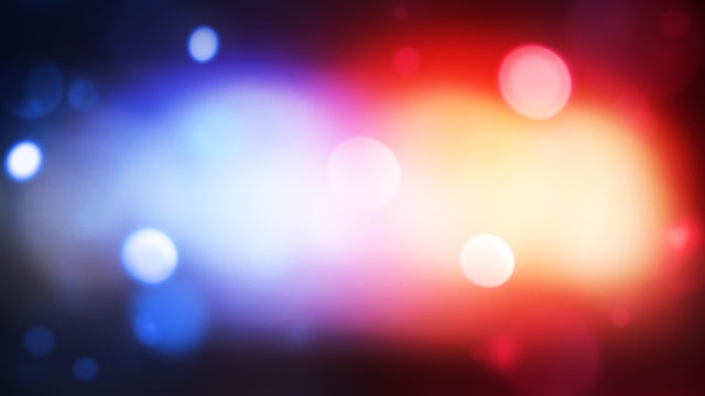 Police light glowing in bokeh blur style, background design. Modern blue and red police  lights concept backdrop 