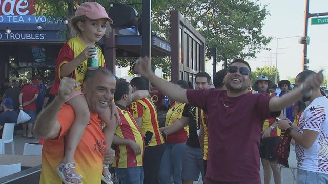 Fans outside a FIFA Club World Cup game 