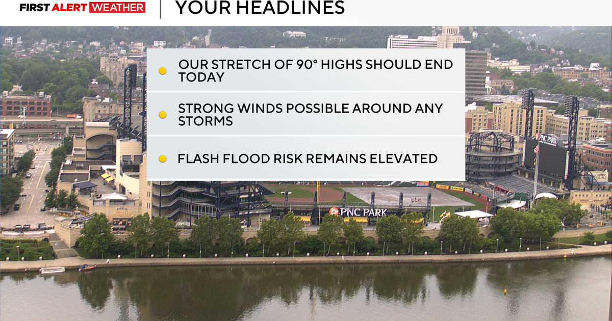 After five straight days of 90-degree weather, Pittsburgh begins to see a slight cool down 
