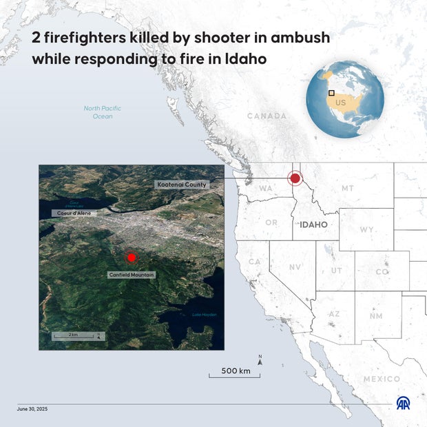 2 firefighters killed by shooter in ambush while responding to fire in Idaho 