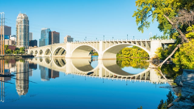 Downtown Minneapolis Bridge Minnesota USA 