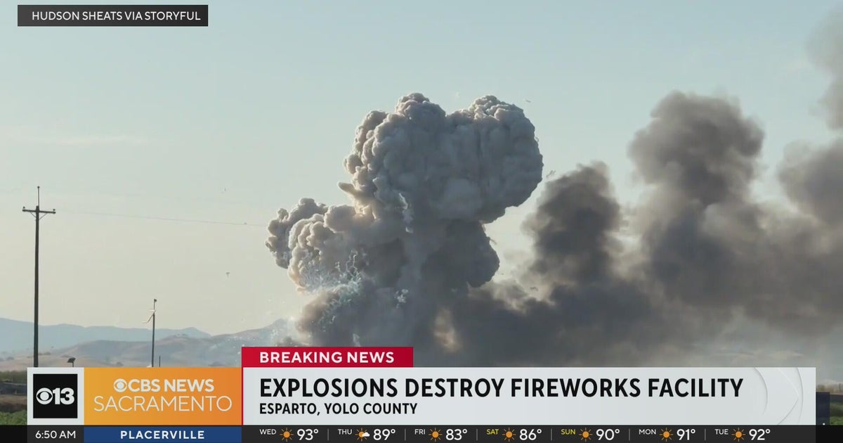 Video shows an initial explosion at Yolo County fireworks facility