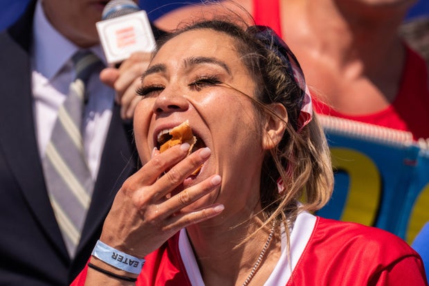Nathan's Annual Fourth Of July Hot Dog Eating Contest Held In Coney Island 