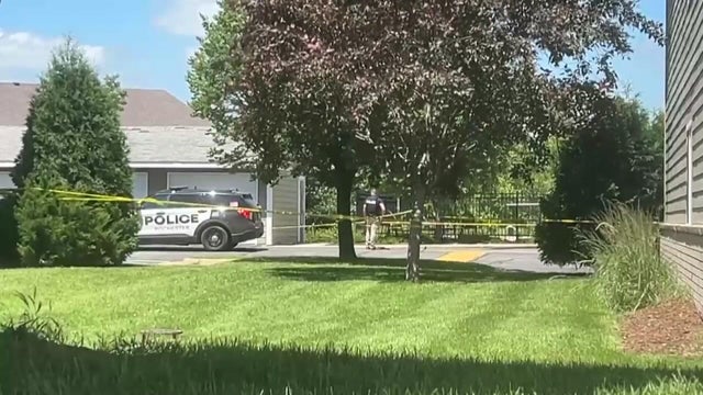 Police car with bright lights and siren 